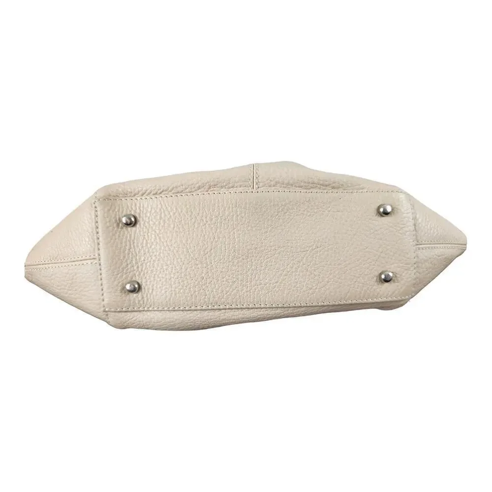 PuntoTres Genuine leather‎ hobo shoulder bag white black made in Spain purse